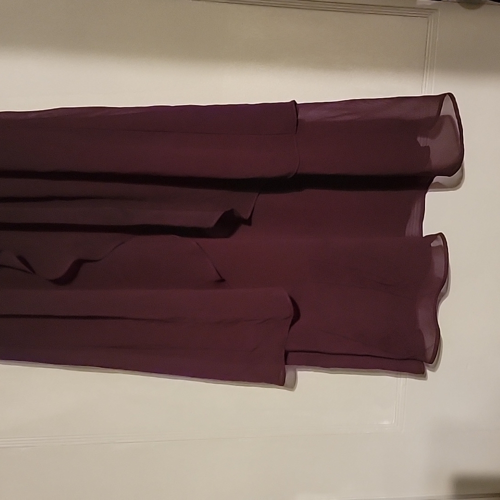 SLNY Fig Burgundy Dress Size 8 Chiffon Woman's Sheath Dressy r27 - Picture 5 of 12